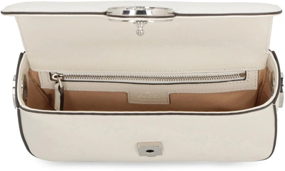 Shop Gucci Petite Gg Leather Shoulder Bag In White