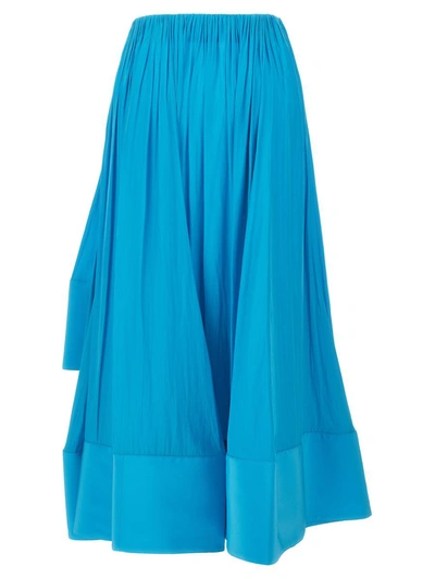 Shop Lanvin Asymmetrical Midi Skirt In Blue