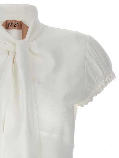 Shop N°21 Lavaliere Silk Blouse In White