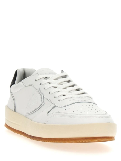 Shop Philippe Model 'nice Low' Sneakers In White/black