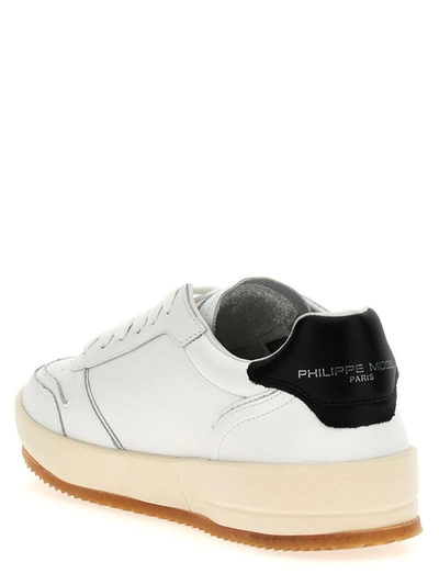 Shop Philippe Model 'nice Low' Sneakers In White/black