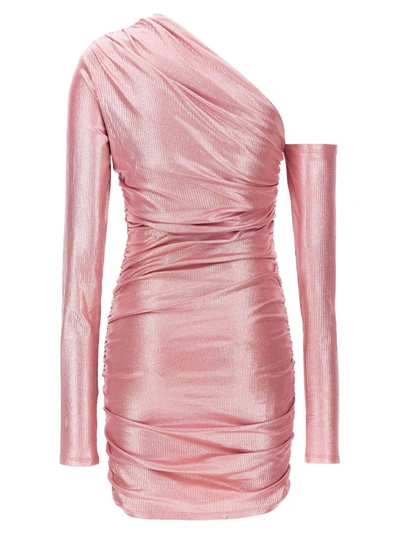 The Andamane Olimpia One-shoulder Mini Dress In Pink