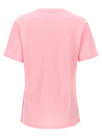 Shop Versace Logo Embroidery T-shirt In Pink