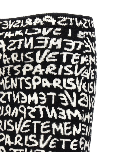 Shop Vetements 'graffiti Monogram' Skirt In White/black