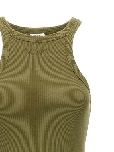 Shop Vetements 'racing Tank Top' Dress In Green