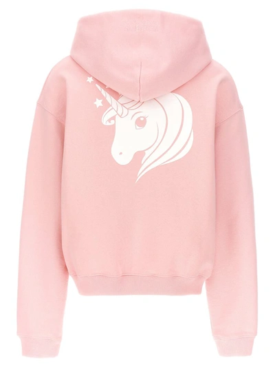Shop Vetements 'unicorn' Cropped Hoodie In Pink