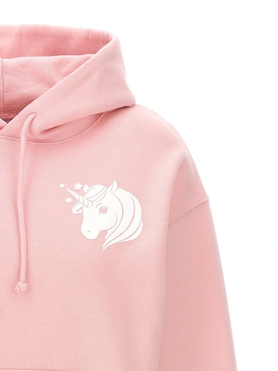 Shop Vetements 'unicorn' Cropped Hoodie In Pink