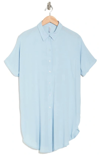 Boho Me Cover-up Shirtdress In Blue