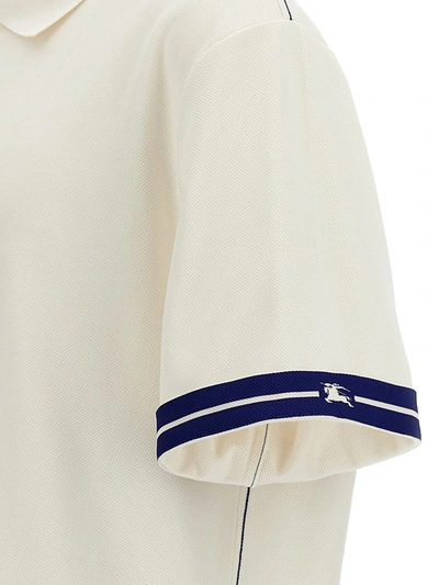 Shop Burberry 'ekd' Polo Shirt In White