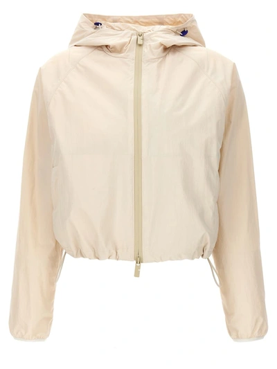 Shop Burberry Cropped Hooded Jacket In Beige