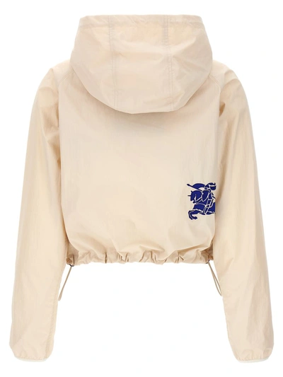 Shop Burberry Cropped Hooded Jacket In Beige