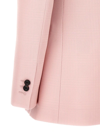 Shop Burberry Single-breasted Tailored Blazer In Pink