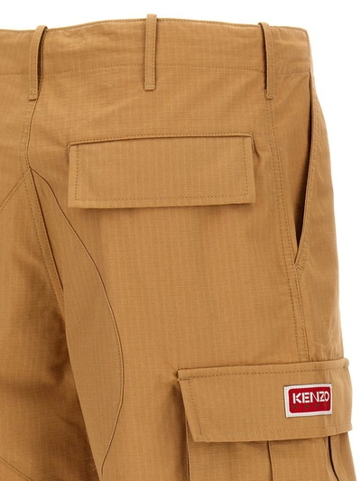 Shop Kenzo 'cargo Workwear' Bermuda Shorts In Beige