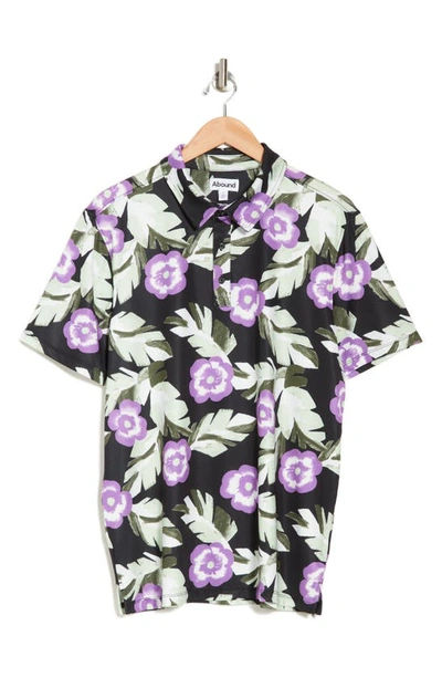 Shop Abound Printed Polo In Black Airbrush Floral