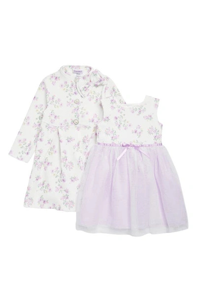 Shop Blueberry Kids' Lavender Dress & Coat In Lavender Floral