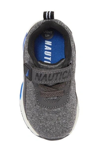 Shop Nautica Kids' Pond Jump Beacon Lights Sneaker In Grey Black Blue Pop