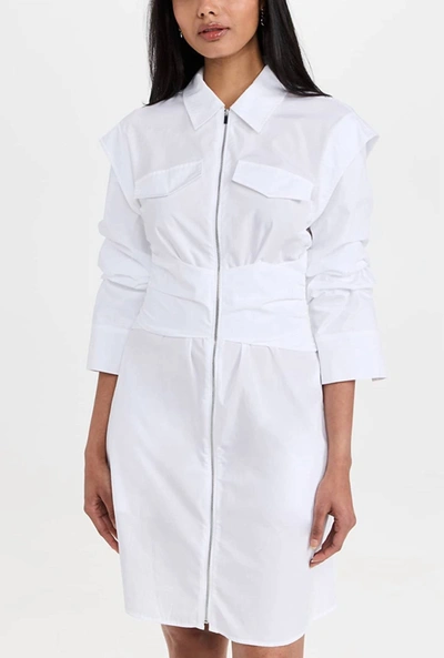 Shop Derek Lam 10 Crosby Skylar Zip Front Shirt Dress In White
