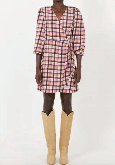 Frnch Gema Dress In Violet/orange In Multi