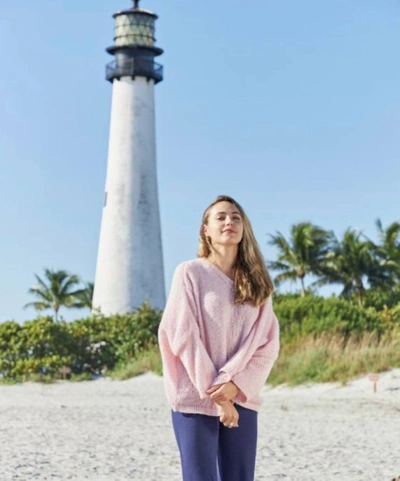 Debbie Katz Lula Sweater In Baby Pink In Pink
