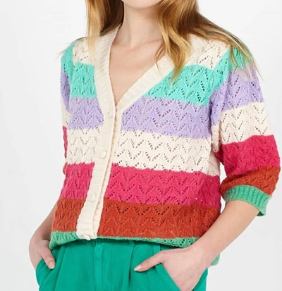 Shop Frnch Evelyne Knitted Cardigan In Multi