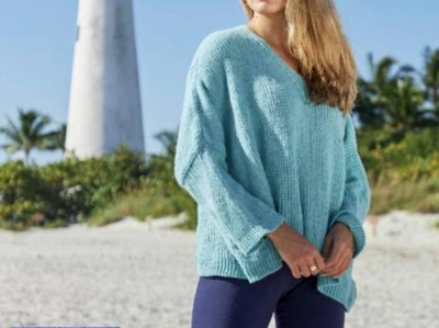 Shop Debbie Katz Lula Sweater In Aqua In Blue