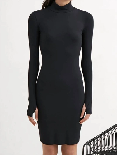 Shop Lanston Turtleneck Mini Dress In Black