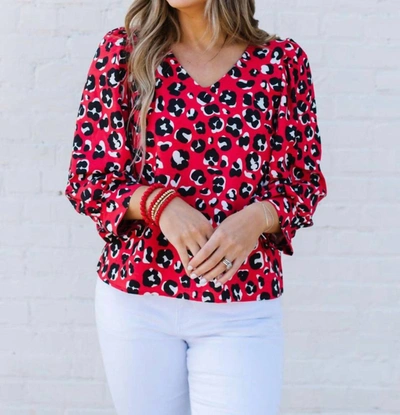 Michelle Mcdowell Aspen Top In Walk This Way Red In Multi