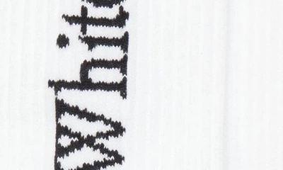 Shop Off-white Bookish Logo Mid Calf Socks In White Black