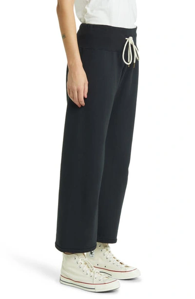 Shop The Great . The Sprinter Wide Leg Sweatpants In Almost Black