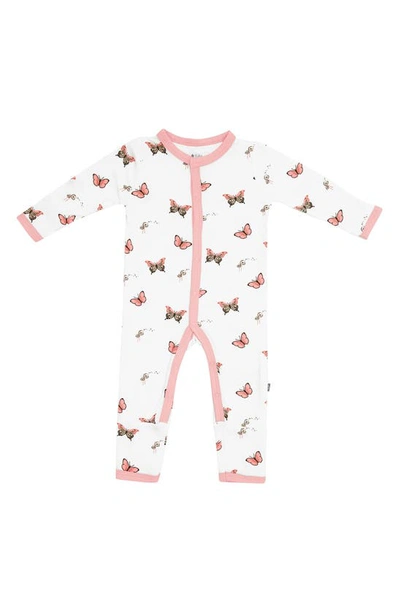 Shop Kyte Baby Snap-up Romper In White/ Butterfly