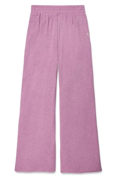 Shop Ugg Holsey Peached Knit Wide Leg Lounge Pants In Violet Queen Multi Heather