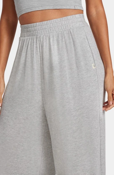 Shop Ugg Holsey Peached Knit Wide Leg Lounge Pants In Grey Heather