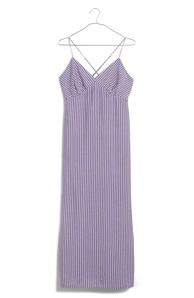 Shop Madewell The Layton Stripe Slipdress In Whisper Violet