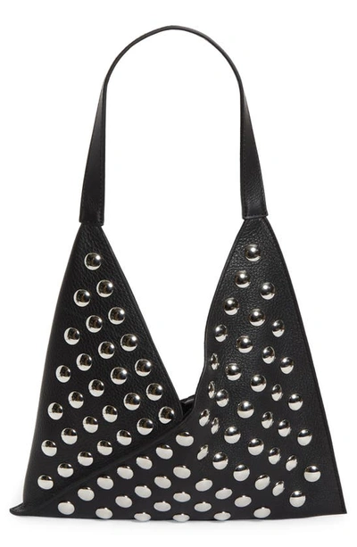 Shop Khaite Small Sara Studded Leather Tote In Black