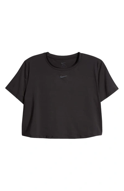 Shop Nike One Classic Dri-fit Training Crop Top In Black/ Black