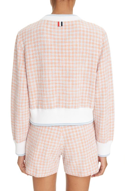 Shop Thom Browne Tweed Cardigan Jacket In Orange