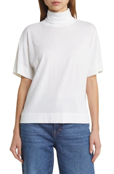 Shop Nation Ltd Fable Short Sleeve Turtleneck T-shirt In White