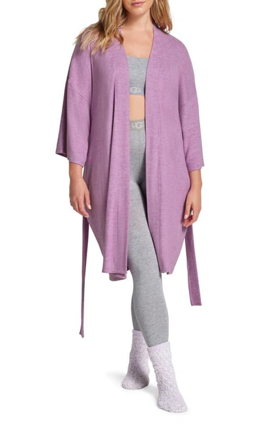 Shop Ugg Monrose Short Robe In Violet Queen Heather