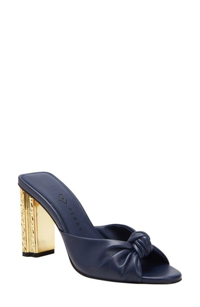 Shop Katy Perry The Framing Heel Knotted Sandal In Midnight Blue