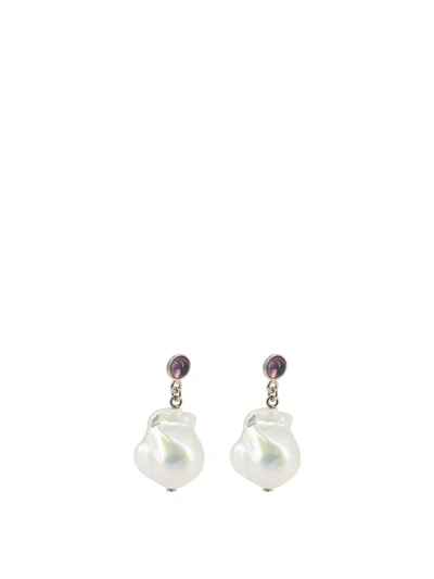 Shop Chloé "darcey" Pearl Earrings In White