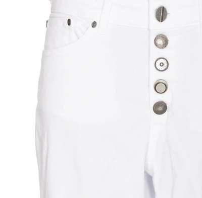 Shop Dondup Trousers In Bianco