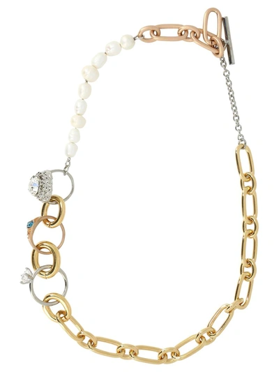 Shop Marni Necklace With Rings In Gold
