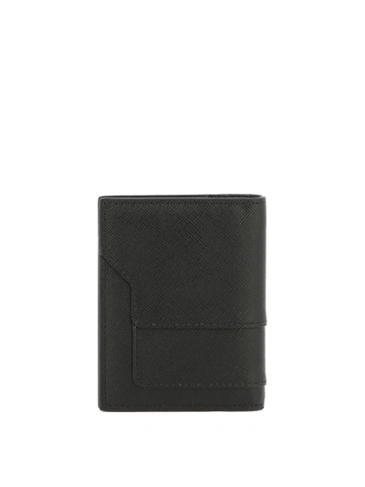 Shop Marni Saffiano Leather Cardholder In Black