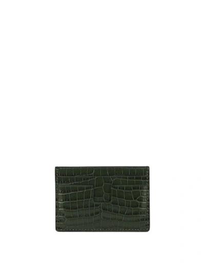 Shop Tom Ford "alligator" Card Holder In Green