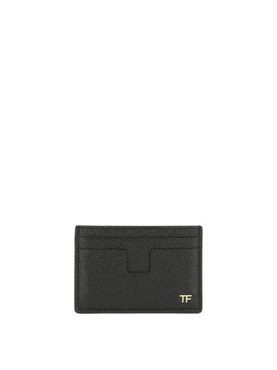Shop Tom Ford "tf" Card Holder In Black