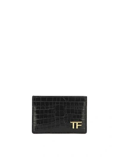 Shop Tom Ford Card Holder With Logo In Black