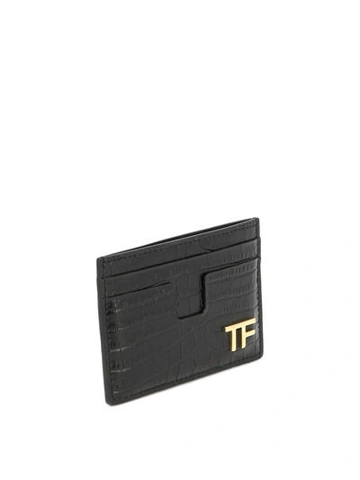 Shop Tom Ford Card Holder With Logo In Black