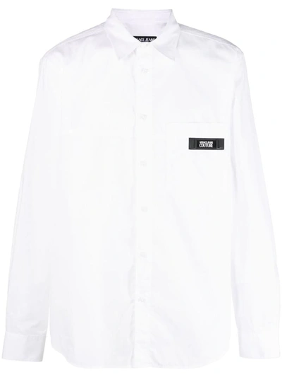 Shop Versace Jeans Couture Logo Patch Shirt In White