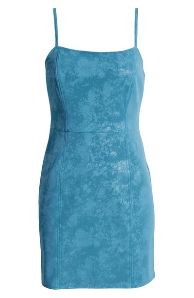 Shop Topshop Faux Leather Dress In Medium Blue