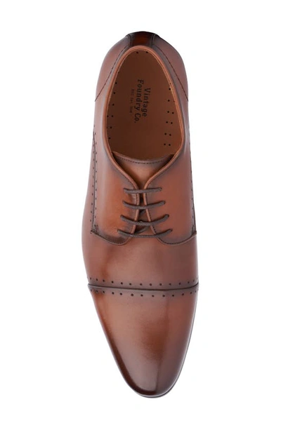 Shop Vintage Foundry Ferdinand Cap Toe Derby In Cognac